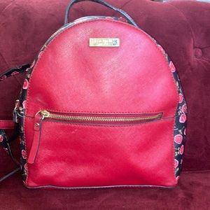 Kate Spade Red and Black Floral Backpack